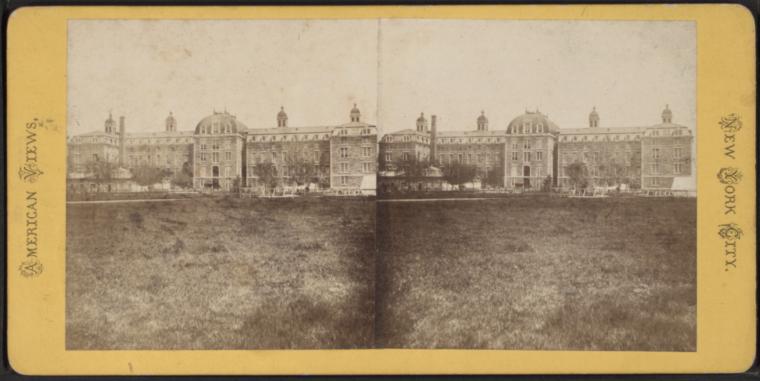 Stereoscopic view of Charity Hospital at Blackwell's Island