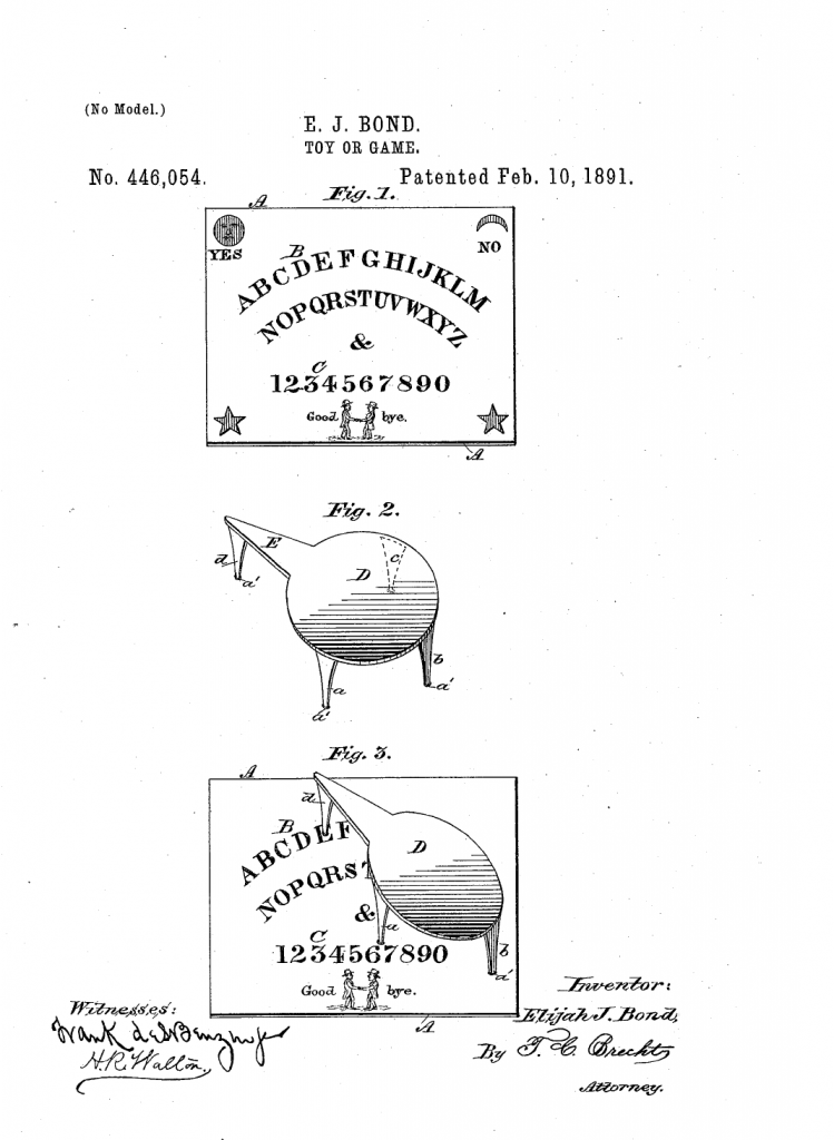 Elijah Bond's Patent for the Kennard Ouija Board