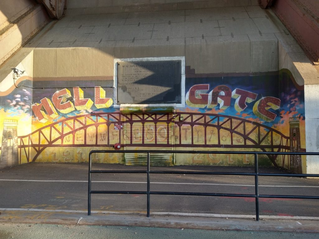 Hell Gate mural beneath the Hell Gate bridge in Astoria Park